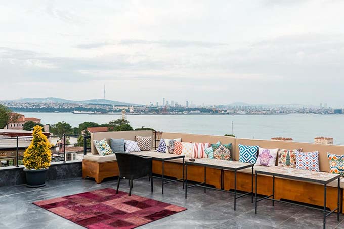 View of the terrace of Henna Hotel in Istanbul - Best Family Hotels in Istanbul