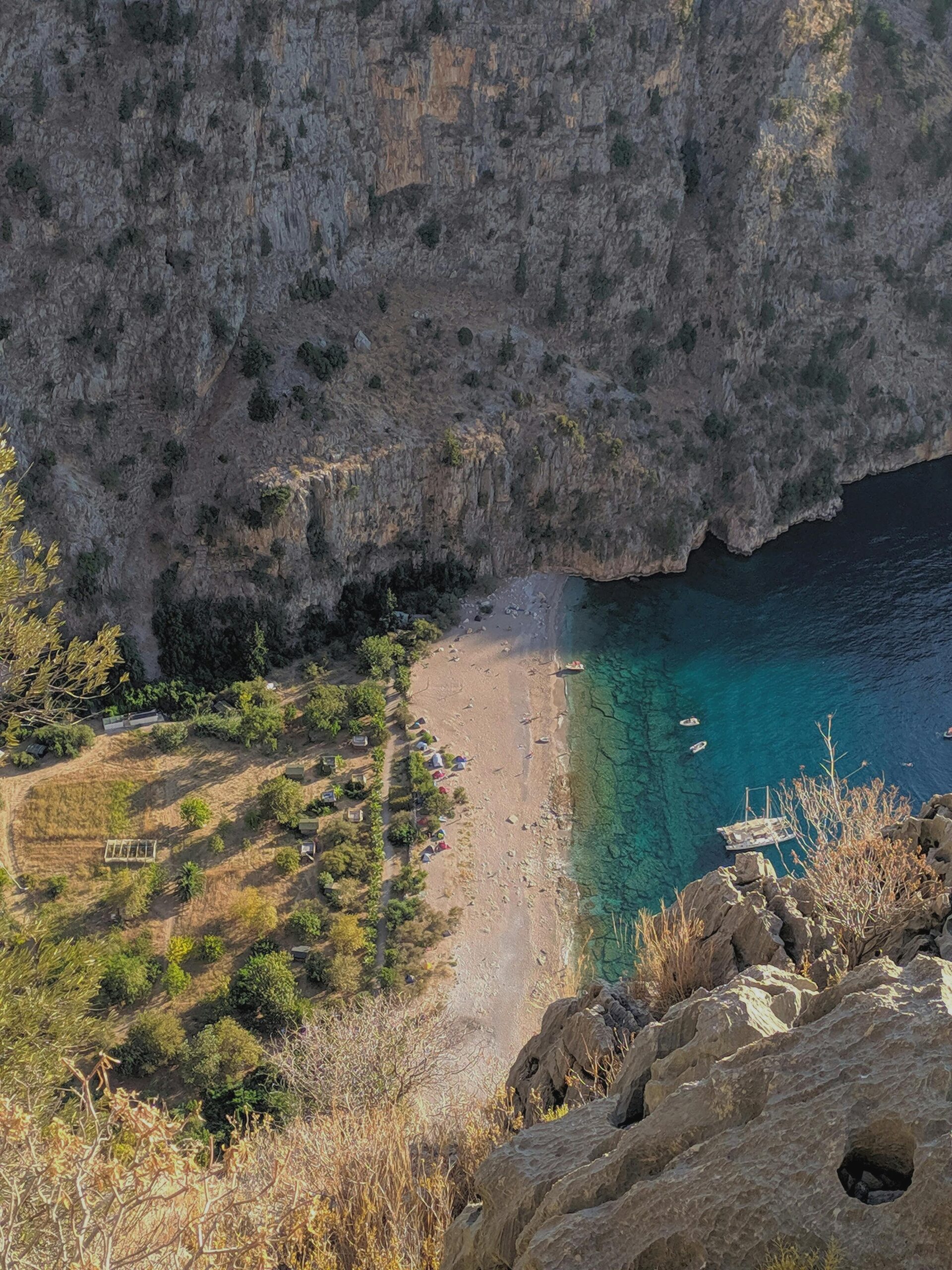 Aerial view of the butterfly Valley in Fethiye, Turkey