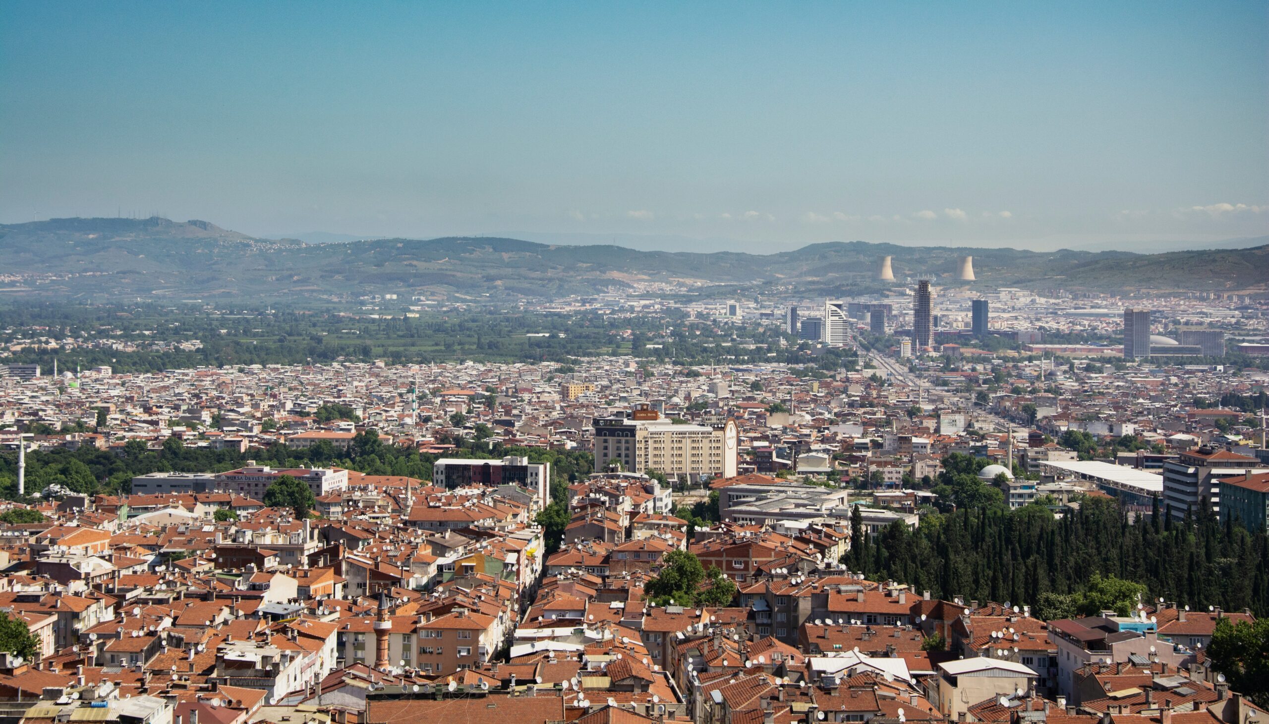 Aerial view of buildings at daytime in Bursa, Turkey