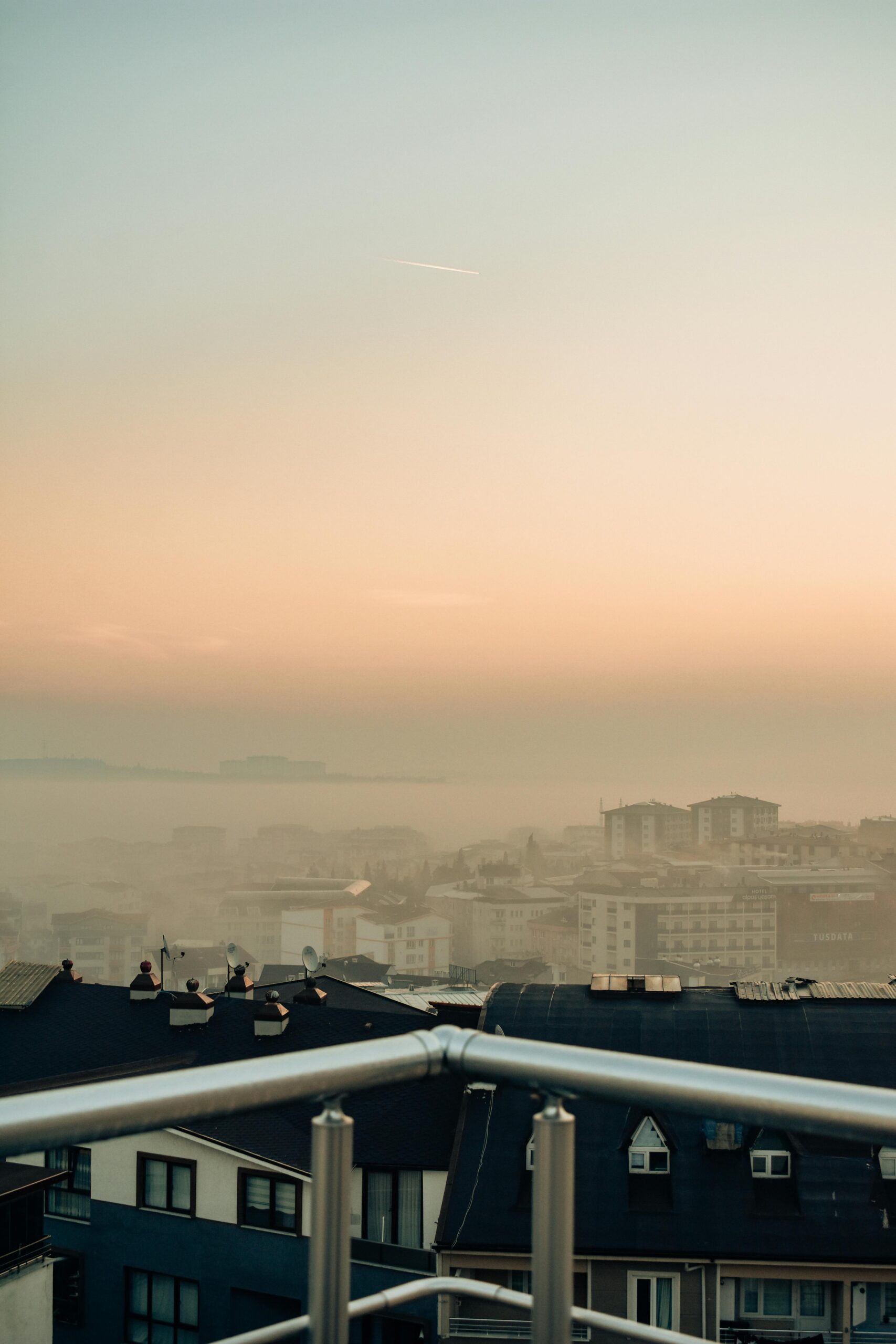 view of city Bursa from a balcony